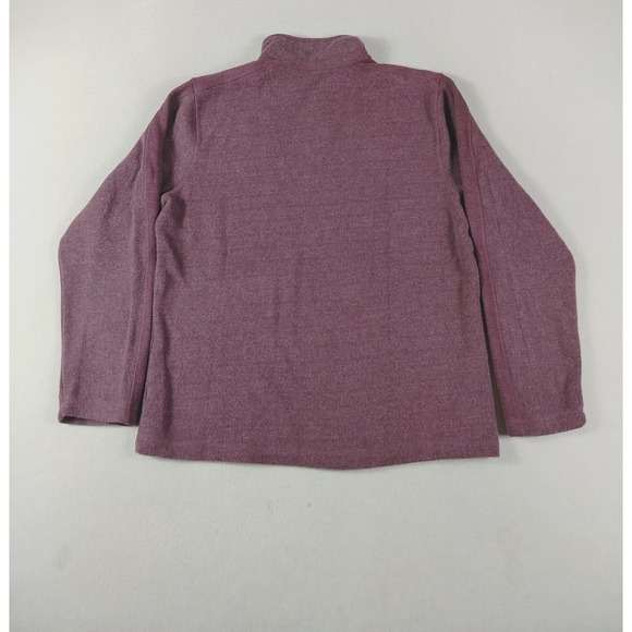 Eddie Bauer Sweater Mens Medium Purple 1/4 Zip Mock Neck Fleece Cabinecore - Picture 3 of 10